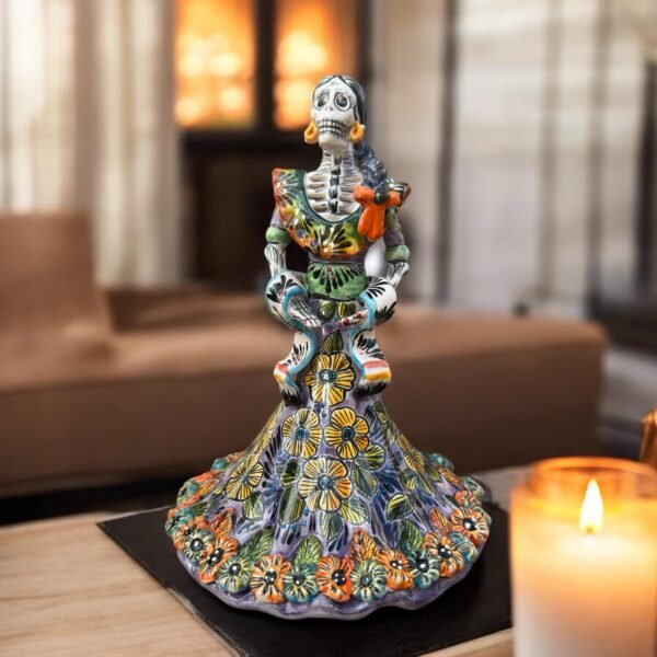 Catrina Handmade Talavera Day of the Dead  Colorful Ceramic Folk Art from Puebla, Mexico Día de los Muertos Skeleton Figurine Wedding Gift