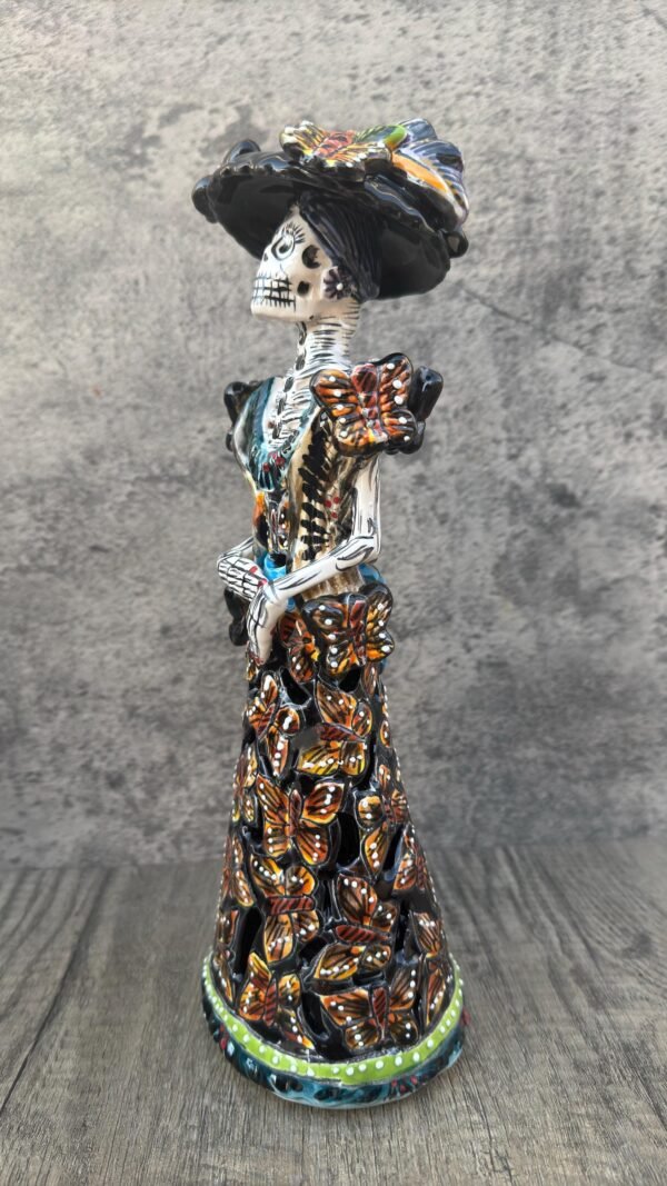 Catrina Handmade Talavera Day of the Dead  Colorful Ceramic Folk Art from Puebla, Mexico Día de los Muertos Skeleton Figurine Wedding Gift - Image 2