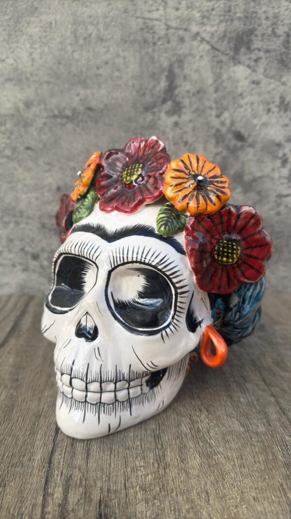 Catrina Handmade Talavera Day of the Dead  Colorful Ceramic Folk Art from Puebla, Mexico Día de los Muertos Skeleton Figurine Wedding Gift - Image 2