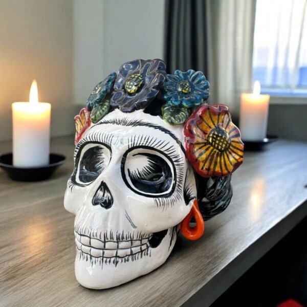 Catrina Handmade Talavera Day of the Dead  Colorful Ceramic Folk Art from Puebla, Mexico Día de los Muertos Skeleton Figurine Wedding Gift