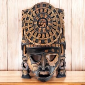 Prehispanic Wooden Mask, Made By Mayan People, Yucatán Mexican Wall Art, Hand Carved Hand Painted Home Decor Cedar Wood ASK FOR CUSTOMIZE