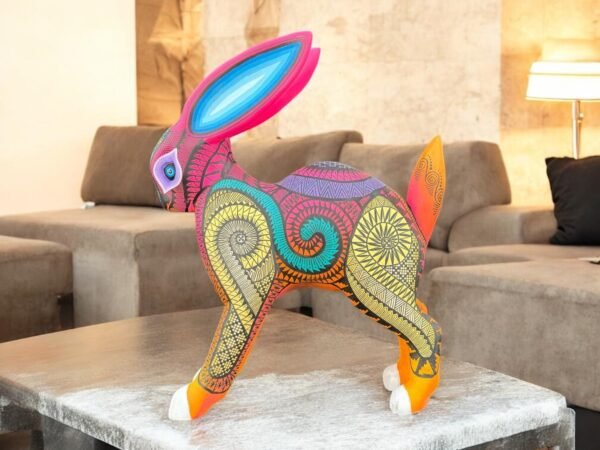 Hare Statue Mexican Folk Art Alebrije Sculpture, Wooden Bunny  Decoration Figurine, Made Of Wood Carved By Hand Rabbit ASK FOR CUSTOMIZE - Image 2