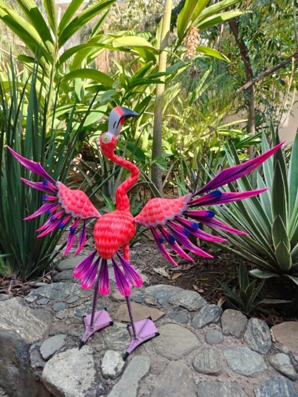 Large Flamenco Bird Statue Mexican Art Alebrije Sculpture, Wooden Heron  Decoration Figure, Made Of Wood And Hand Carved ASK FOR CUSTOMIZE