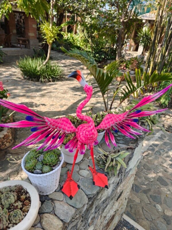 Large Flamenco Bird Statue Mexican Art Alebrije Sculpture, Wooden Heron  Decoration Figure, Made Of Wood And Hand Carved ASK FOR CUSTOMIZE - Image 2
