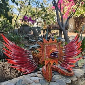Quetzalcóatl Snake Nahuatl With Wings Statue Mexican Folk Art Alebrije Sculpture, Wooden  Decoration Figurine, Wood Carved  WE CUSTOMIZE