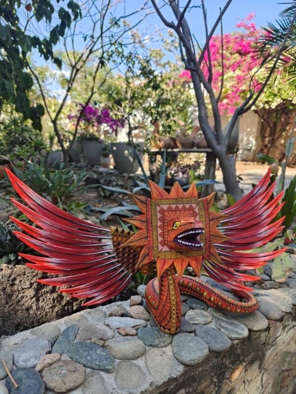Quetzalcóatl Snake Nahuatl With Wings Statue Mexican Folk Art Alebrije Sculpture, Wooden  Decoration Figurine, Wood Carved  WE CUSTOMIZE