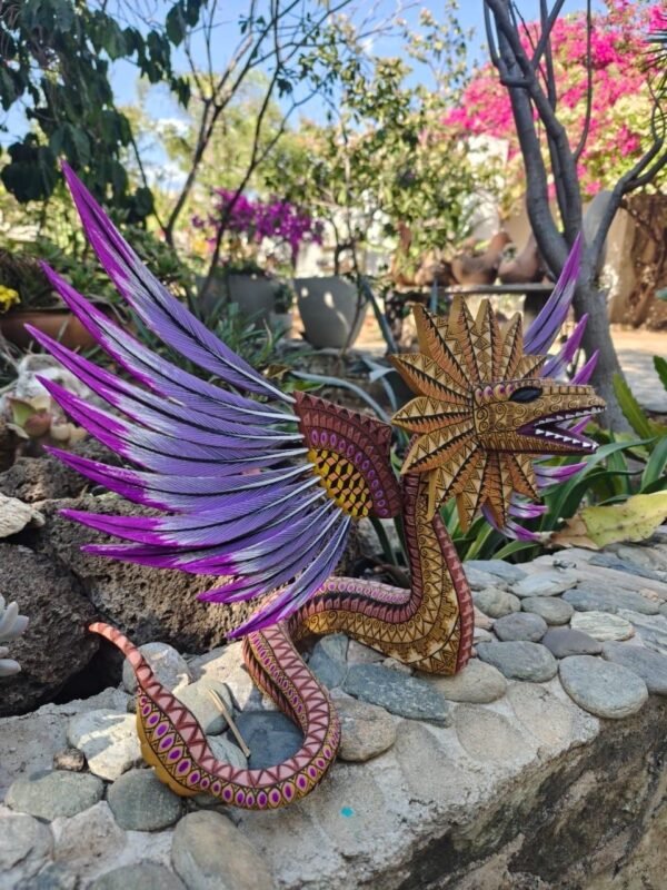 Quetzalcóatl Snake Nahuatl With Wings Statue Mexican Folk Art Alebrije Sculpture, Wooden  Decoration Figurine, Wood Carved  WE CUSTOMIZE - Image 2