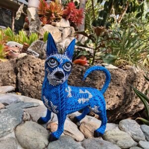 Dog statue Folk Art Alebrije Sculpture, Wooden Chihuahua  Mexican Decoration Pet Figure, Made Of Wood And Carved By Hand ASK FOR CUSTOMIZE