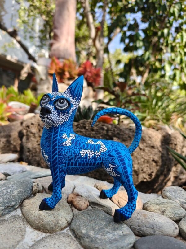 Dog statue Folk Art Alebrije Sculpture, Wooden Chihuahua  Mexican Decoration Pet Figure, Made Of Wood And Carved By Hand ASK FOR CUSTOMIZE - Image 2