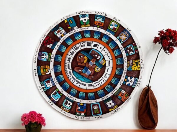 Prehispanic Mayan Art, Mayan calendar, Mexican painting, Wood carving, Handcrafted ASK FOR CUSTOMIZE