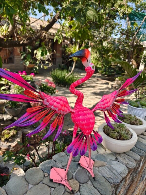 Large Flamenco Bird Statue Mexican Art Alebrije Sculpture, Wooden Heron  Decoration Figure, Made Of Wood And Hand Carved ASK FOR CUSTOMIZE