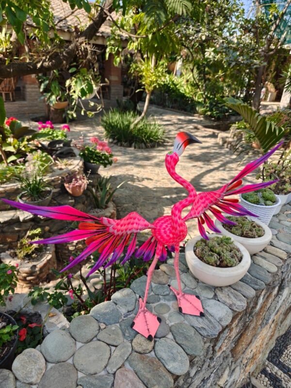 Large Flamenco Bird Statue Mexican Art Alebrije Sculpture, Wooden Heron  Decoration Figure, Made Of Wood And Hand Carved ASK FOR CUSTOMIZE - Image 2