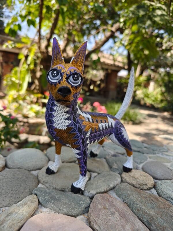 Dog statue Folk Art Alebrije Sculpture, Wooden Chihuahua  Mexican Decoration Pet Figure, Made Of Wood And Carved By Hand ASK FOR CUSTOMIZE