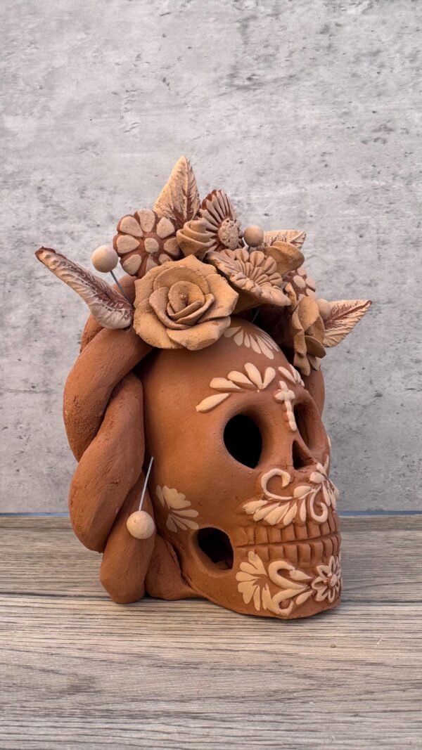 Filigrana Clay Skull Día De Los Muertos Artistic  Oaxaca México By Artisans Handmade Crafts, Home Decor Folk Art,  Pastillaje Technique - Image 2