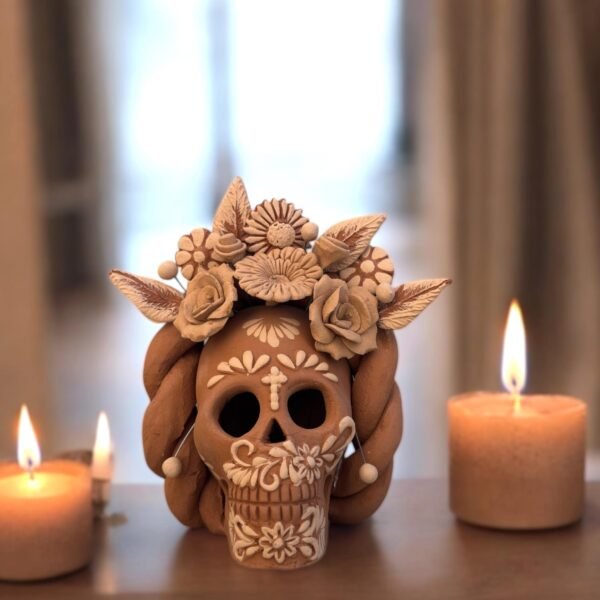Filigrana Clay Skull Día De Los Muertos Artistic  Oaxaca México By Artisans Handmade Crafts, Home Decor Folk Art,  Pastillaje Technique