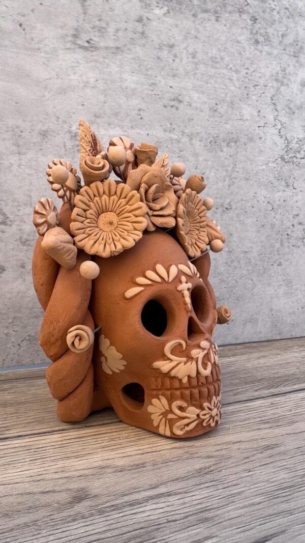 Filigrana Clay Skull Día De Los Muertos Artistic  Oaxaca México By Artisans Handmade Crafts, Home Decor Folk Art,  Pastillaje Technique - Image 2