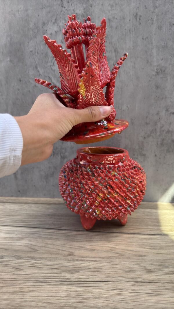 Mexican pottery, Pineapple decor, Mexican decoration, Pineapple sculpture, Glazed clay pineapple, Pottery from Michoacan - Image 2