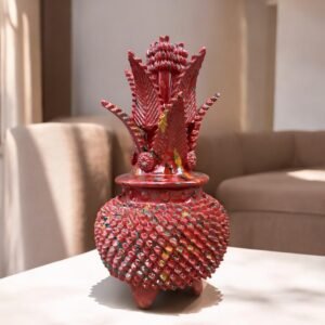Mexican pottery, Pineapple decor, Mexican decoration, Pineapple sculpture, Glazed clay pineapple, Pottery from Michoacan