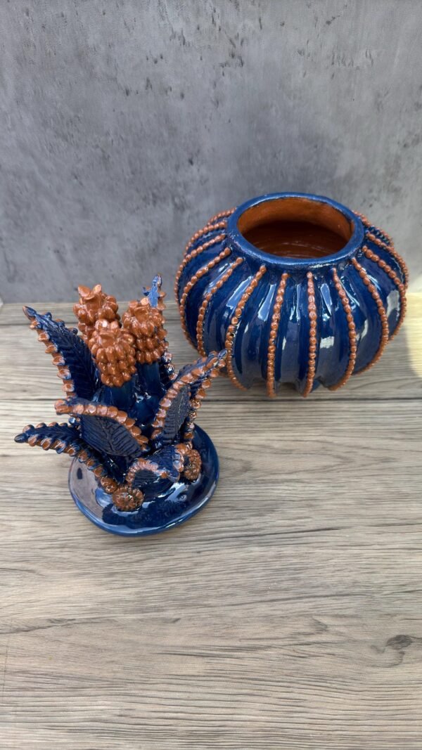 Mexican pottery, Pineapple decor, Mexican decoration, Pineapple sculpture, Glazed clay pineapple, Pottery from Michoacan - Image 4