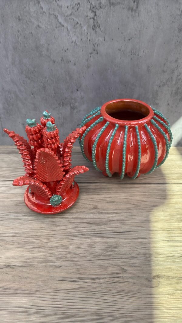 Mexican pottery, Pineapple decor, Mexican decoration, Pineapple sculpture, Glazed clay pineapple, Pottery from Michoacan - Image 3