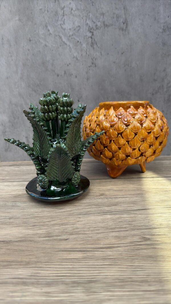 Mexican pottery, Pineapple decor, Mexican decoration, Pineapple sculpture, Glazed clay pineapple, Pottery from Michoacan - Image 3