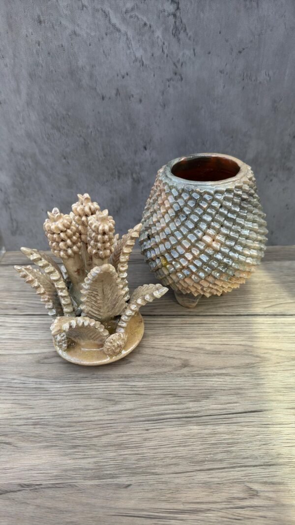 Mexican pottery, Pineapple decor, Mexican decoration, Pineapple sculpture, Glazed clay pineapple, Pottery from Michoacan - Image 3