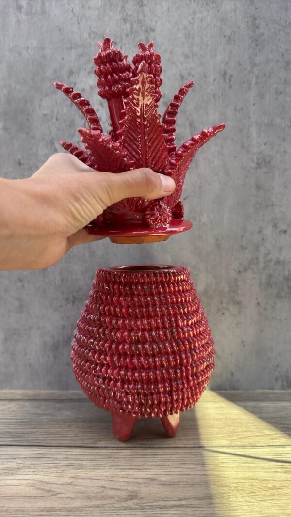 Mexican pottery, Pineapple decor, Mexican decoration, Pineapple sculpture, Glazed clay pineapple, Pottery from Michoacan - Image 2