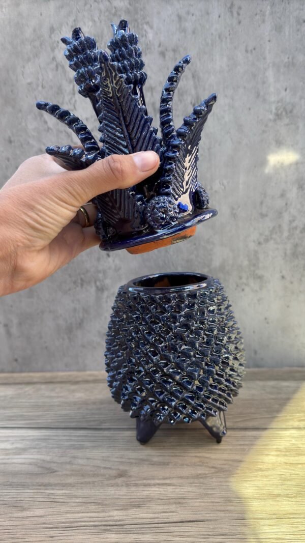 Mexican pottery, Pineapple decor, Mexican decoration, Pineapple sculpture, Glazed clay pineapple, Pottery from Michoacan - Image 2