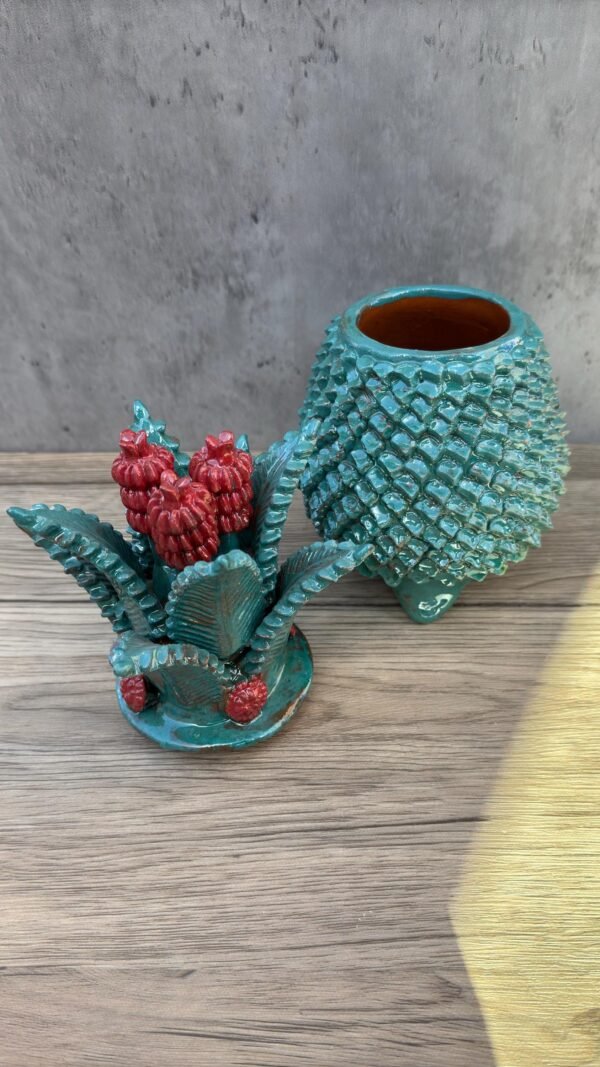 Mexican pottery, Pineapple decor, Mexican decoration, Pineapple sculpture, Glazed clay pineapple, Pottery from Michoacan - Image 2
