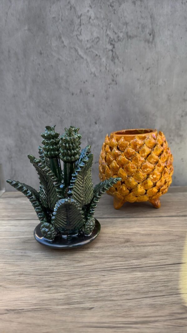Mexican pottery, Pineapple decor, Mexican decoration, Pineapple sculpture, Glazed clay pineapple, Pottery from Michoacan - Image 3