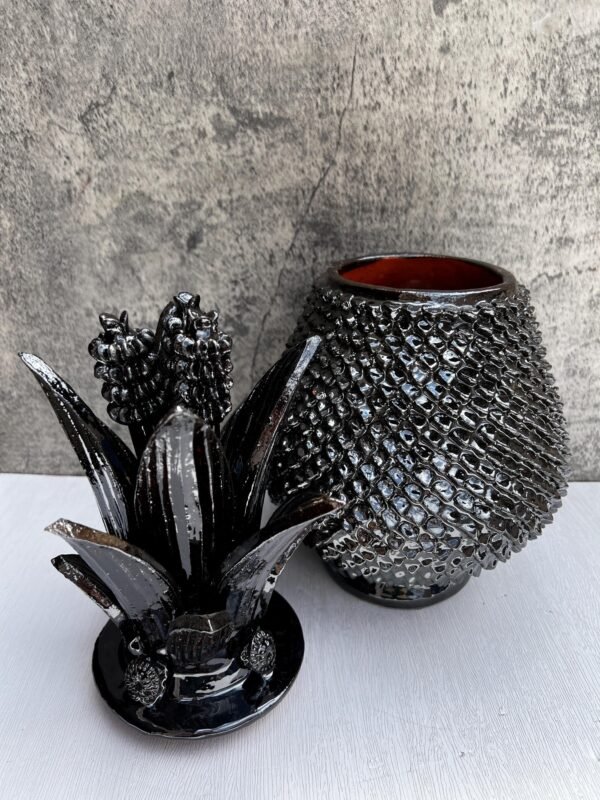 Mexican pottery, Pineapple decor, Mexican decoration, Pineapple sculpture, Glazed clay pineapple, Pottery from Michoacan - Image 4