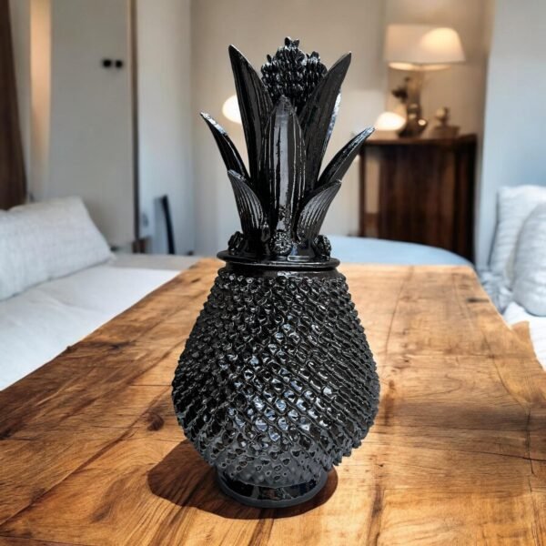 Mexican pottery, Pineapple decor, Mexican decoration, Pineapple sculpture, Glazed clay pineapple, Pottery from Michoacan