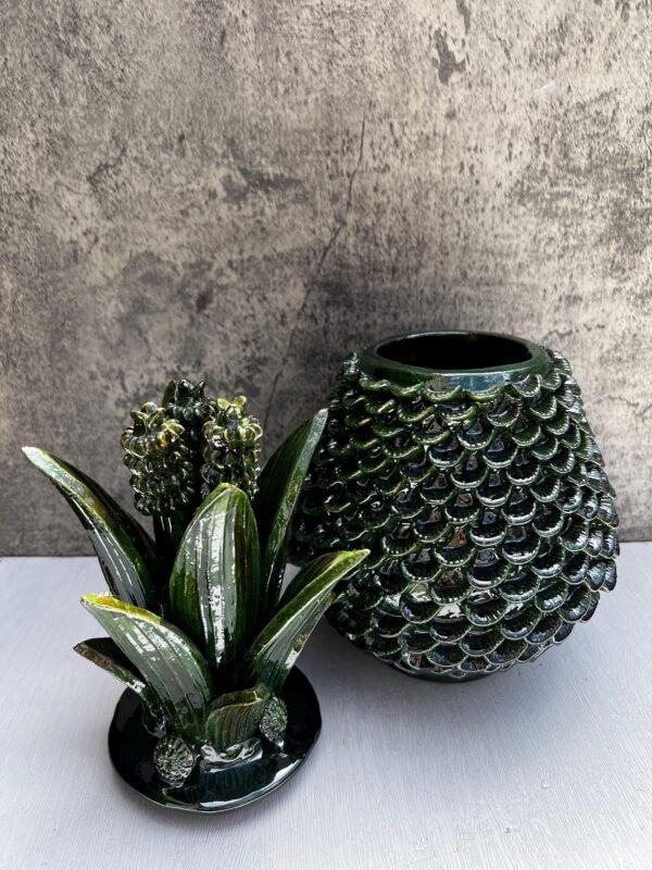 Mexican pottery, Pineapple decor, Mexican decoration, Pineapple sculpture, Glazed clay pineapple, Pottery from Michoacan - Image 4