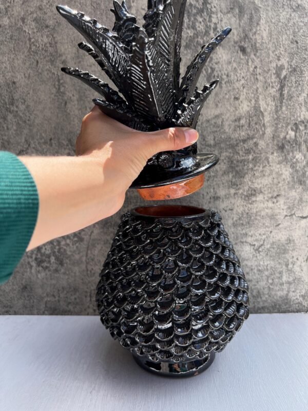 Mexican pottery, Pineapple decor, Mexican decoration, Pineapple sculpture, Glazed clay pineapple, Pottery from Michoacan - Image 3