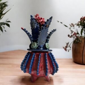 Mexican pottery, Pineapple decor, Mexican decoration, Pineapple sculpture, Glazed clay pineapple, Pottery from Michoacan