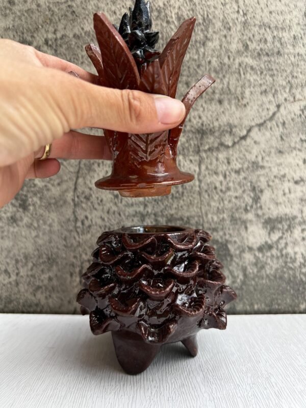 Mexican pottery, Pineapple decor, Mexican decoration, Pineapple sculpture, Glazed clay pineapple, Pottery from Michoacan - Image 3