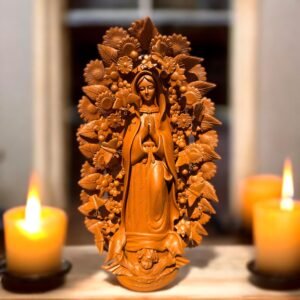 XL Virgin Mary Handmade Clay Piece, Virgen de Guadalupe  Mexican Decoration, Mary Virgin Sculpture,Metepec Estado de México Virgencita 23.7”