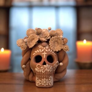 Filigrana Clay Skull Día De Los Muertos Artistic  Oaxaca México By Artisans Handmade Crafts, Home Decor Folk Art,  Pastillaje Technique