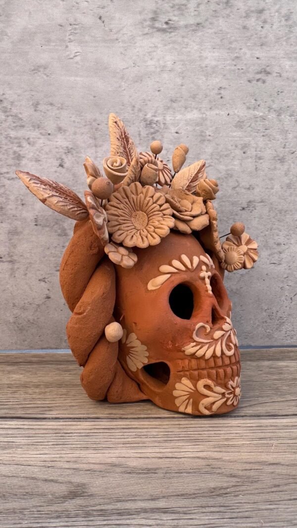 Filigrana Clay Skull Día De Los Muertos Artistic  Oaxaca México By Artisans Handmade Crafts, Home Decor Folk Art,  Pastillaje Technique - Image 2