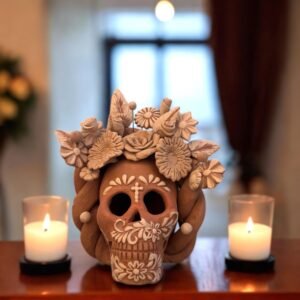 Filigrana Clay Skull Día De Los Muertos Artistic  Oaxaca México By Artisans Handmade Crafts, Home Decor Folk Art,  Pastillaje Technique