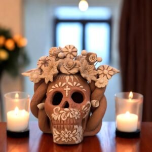 Filigrana Clay Skull Día De Los Muertos Artistic  Oaxaca México By Artisans Handmade Crafts, Home Decor Folk Art,  Pastillaje Technique