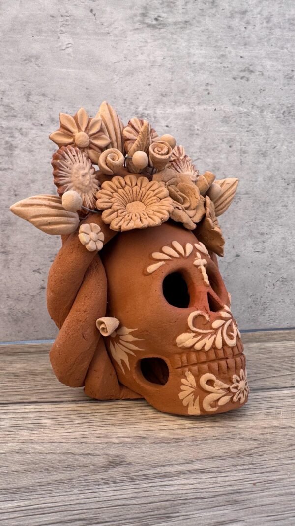 Filigrana Clay Skull Día De Los Muertos Artistic  Oaxaca México By Artisans Handmade Crafts, Home Decor Folk Art,  Pastillaje Technique - Image 2