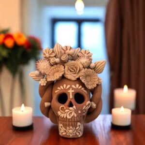 Filigrana Clay Skull Día De Los Muertos Artistic  Oaxaca México By Artisans Handmade Crafts, Home Decor Folk Art,  Pastillaje Technique
