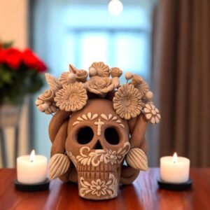 Filigrana Clay Skull Día De Los Muertos Artistic  Oaxaca México By Artisans Handmade Crafts, Home Decor Folk Art,  Pastillaje Technique