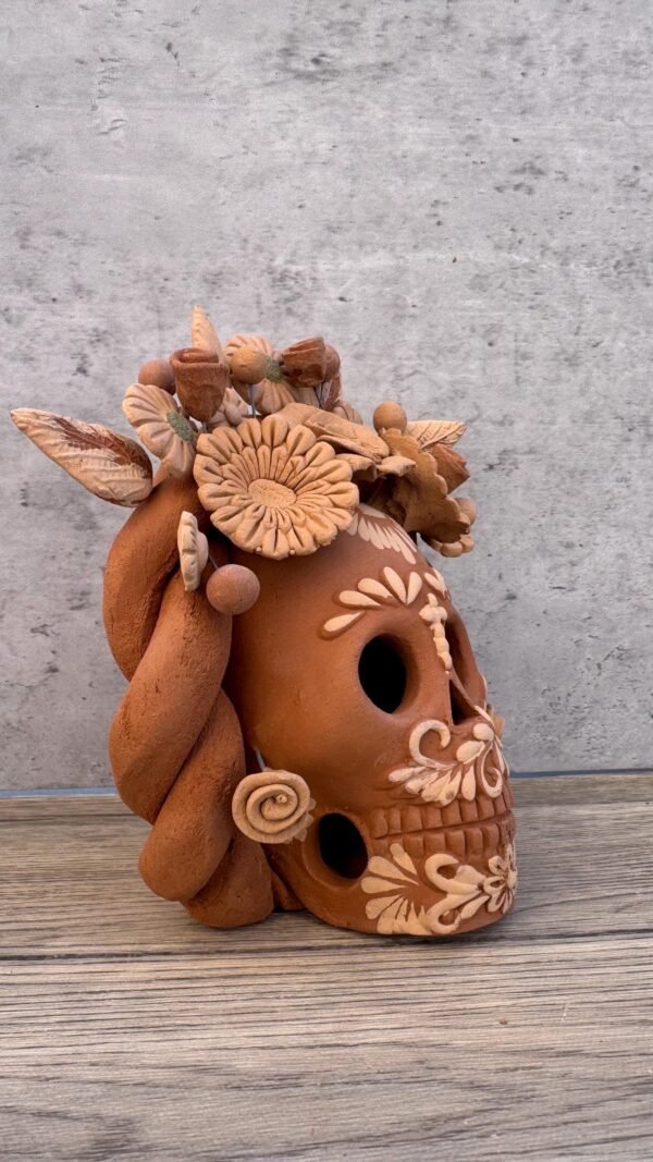 Filigrana Clay Skull Día De Los Muertos Artistic  Oaxaca México By Artisans Handmade Crafts, Home Decor Folk Art,  Pastillaje Technique - Image 2