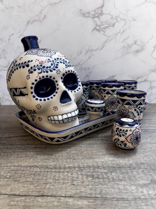 Tequila, Shot glass set, Tequila Guadalajara Or Mezcal Talavera Puebla  High Quality Pottery, Fathers day gift, Handcrafted in Mexico, 9 pzs