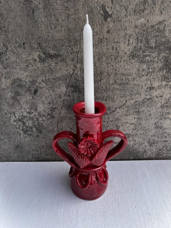 Clay Candle Holder from Michoacán Mexico,  Capula Clay Handmade Unique Traditional Pottery Candlestick, Perfect for Home Decor - Image 2