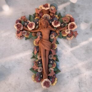 Jesús Cristo Crucificó Metepec Estado de Mex Clay Handcrafted Crucifix Artisan Jesus Christ Wall Decor Religious Ornament Hanging Sculpture