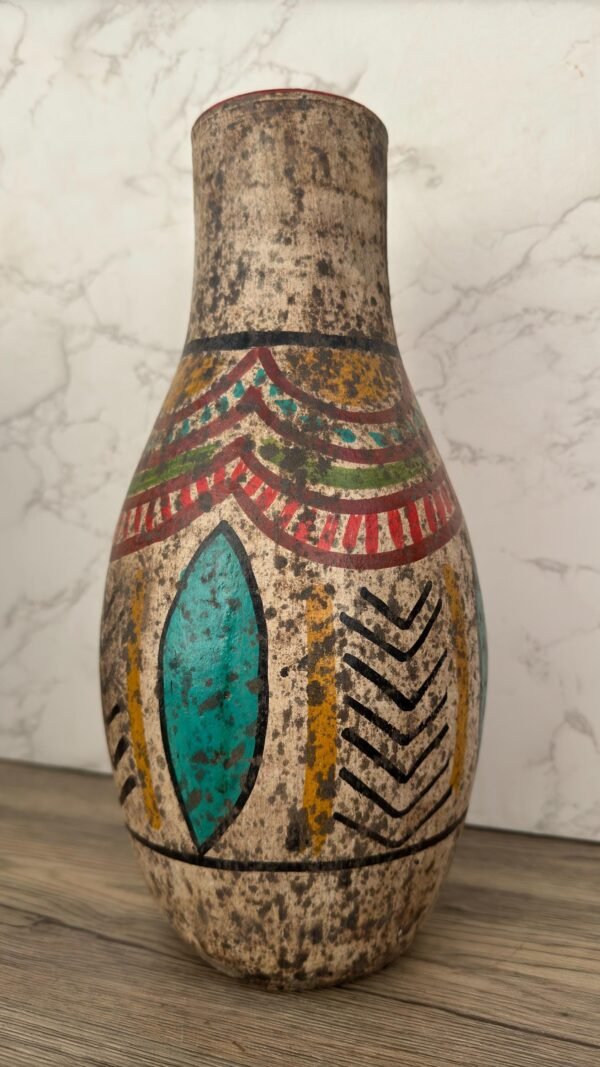 Pre-Hispanic Clay Vase, Handmade Terracotta Flower Pot, Pottery from Metepec Estado de Mexico Rustic Tribal Decor, Aztec Style Home Accent - Image 2