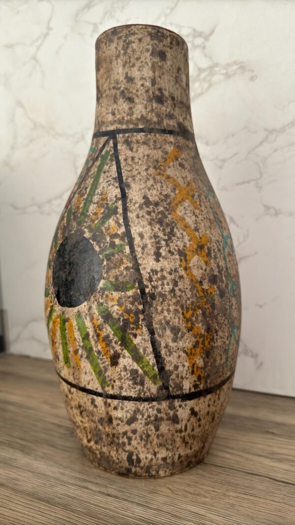Pre-Hispanic Clay Vase, Handmade Terracotta Flower Pot, Pottery from Metepec Estado de Mexico Rustic Tribal Decor, Aztec Style Home Accent - Image 2